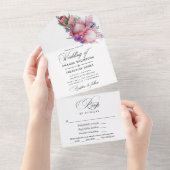 King Protea bllossoms Boho Wedding All In One Einladung (Abreißen)