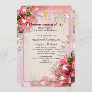 King Protea Blume Houswarming Party Einladung