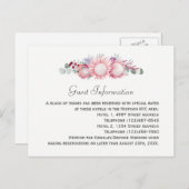 King Protea Botanical Wedding Guest Information Postkarte (Vorne/Hinten)