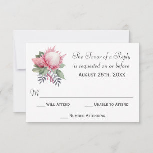 King Protea Botanical Wedding RSVP
