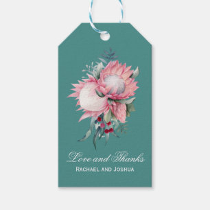 King Protea Botanical Wedding Vielen Dank Geschenkanhänger