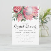 King Protea Botanisches Brautparty Einladung (Stehend Vorderseite)