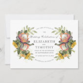 King Protea Bouquet Wedding Einladung (Vorderseite)