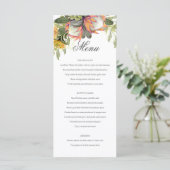 King Protea Bouquet Wedding Menu Menükarte (Stehend Vorderseite)