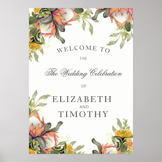 King Protea Bouquet Wedding Poster (Vorne)