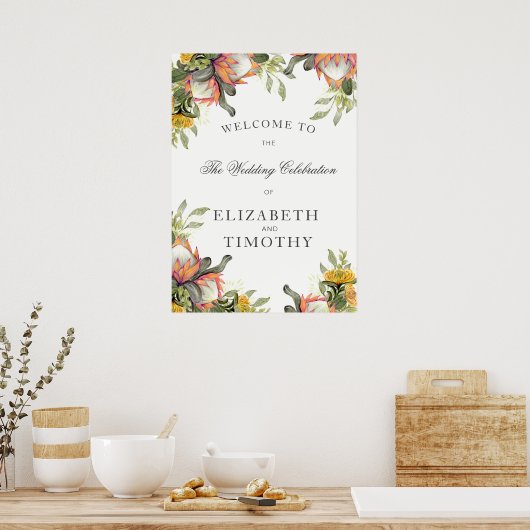 King Protea Bouquet Wedding Poster (Küche)