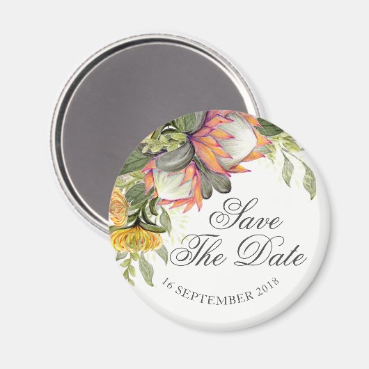 King Protea Bouquet Wedding Speichern Sie den Datu Magnet (Vorderseite/Rückseite)