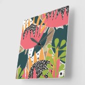 King Protea I Quadratische Wanduhr (Winkel)