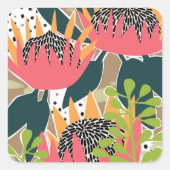 King Protea I Quadratischer Aufkleber (Vorderseite)