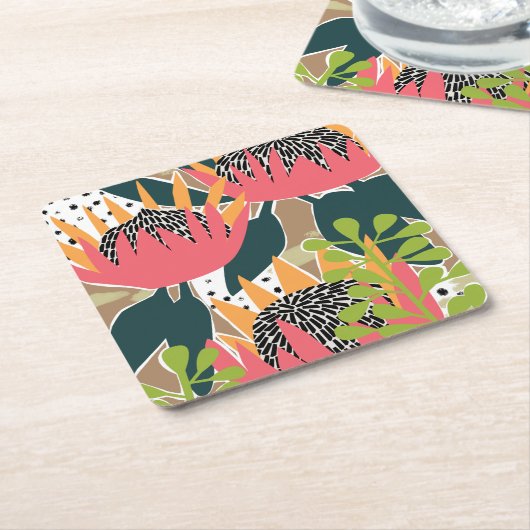 King Protea I Rechteckiger Pappuntersetzer (angewinkelt)