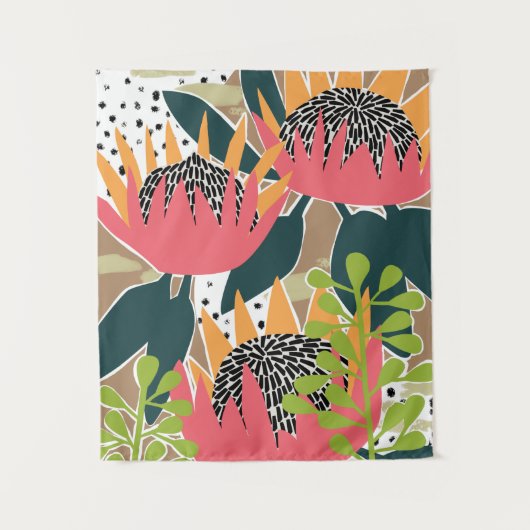 King Protea I Wandteppich (Vorderseite)