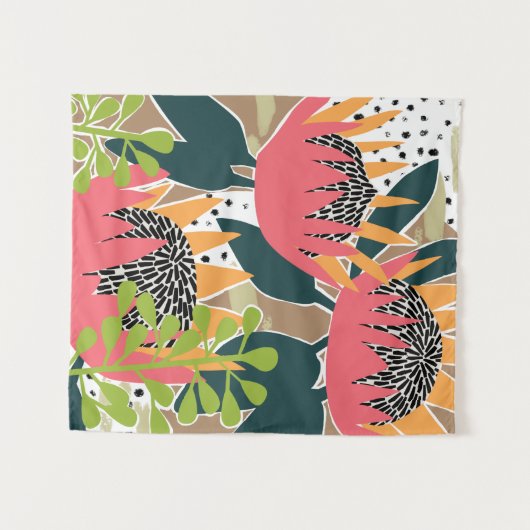 King Protea I Wandteppich (Vorderseite (Horizontal))