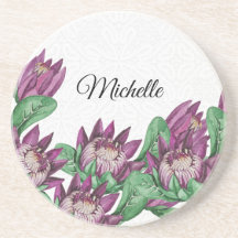 King Protea Lila Wasserfarbe Handgemalt