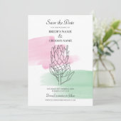 King Protea WasserfarbenWedding rettet das Datum Save The Date (Stehend Vorderseite)