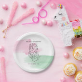 King Protea Watercolor Wedding Pappteller (Party)