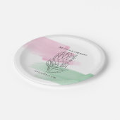 King Protea Watercolor Wedding Pappteller (Schrägansicht)