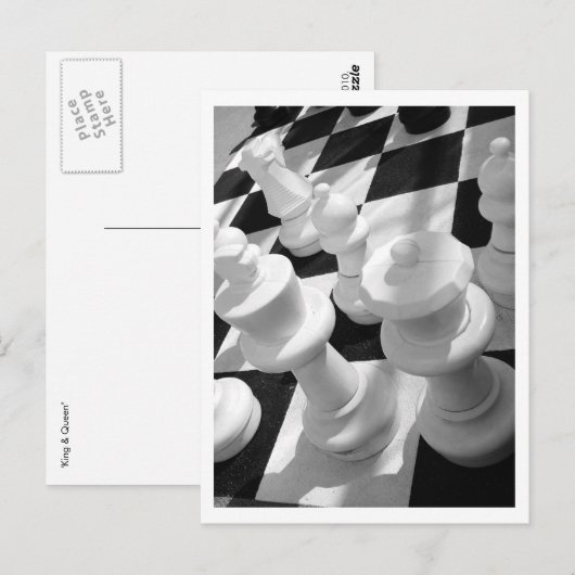 King & Queen, B&W Postkarte (Vorne/Hinten)