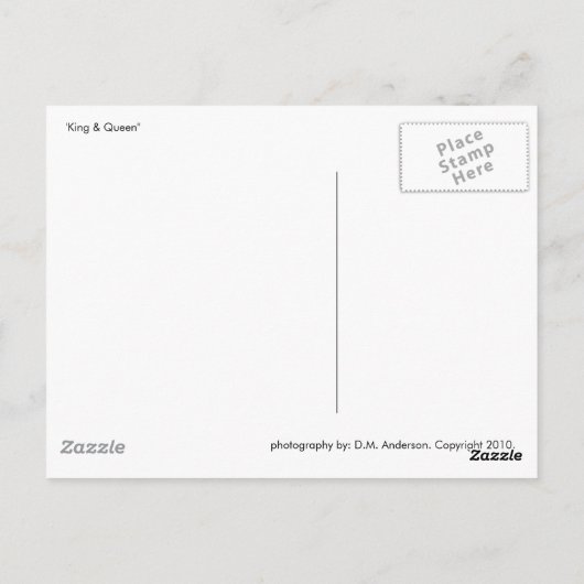 King & Queen, B&W Postkarte (Rückseite)