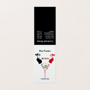 King&Queen Beards Royal Cocktail Menu Visitenkarten