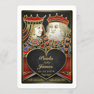 King & Queen Black Gold Vegas zusammen mit Einladu Einladung