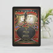 King & Queen Black Gold Vegas zusammen mit Einladu Einladung (Stehend Vorderseite)