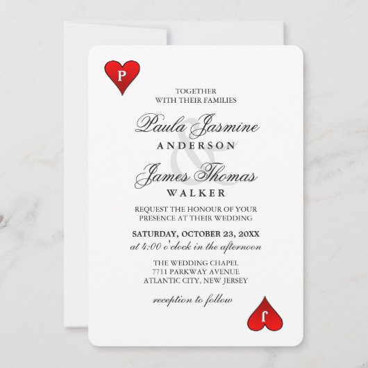 King & Queen Black Gold Vegas zusammen mit Einladu Einladung (Rückseite)