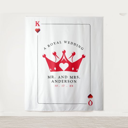 King & Queen Casino Poker Card Wandteppich (Vorderseite)