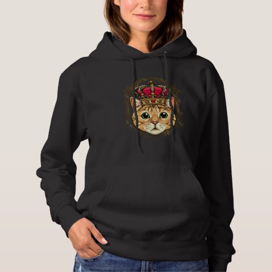 King Queen Cat Kitten Princess Fur Pet Animal Cat Hoodie (Vorderseite)