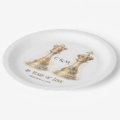 King Queen Couple 40th Wedding Anniversary Pappteller (Schrägansicht)