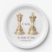 King Queen Couple 40th Wedding Anniversary Pappteller (Vorderseite)