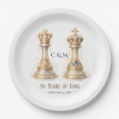 King Queen Couple 50th Wedding Anniversary Pappteller (Vorderseite)