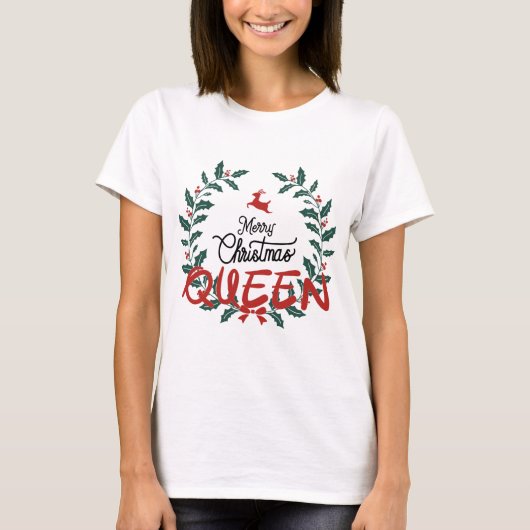 King & Queen Couple passen Weihnachten T-Shirt (Vorderseite)