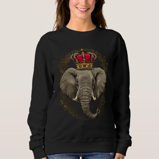 King Queen Elephant Princess African Animal Elepha Sweatshirt (Vorderseite)