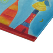 King Queen Glass Chopping Board 11 Zoll x 8 Zoll Schneidebrett (Ecke)