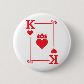 King & Queen Hearts Matching Couple King of Hearts Button (Vorderseite)