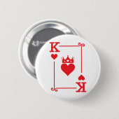 King & Queen Hearts Matching Couple King of Hearts Button (Vorne & Hinten)