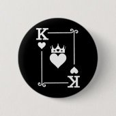King & Queen Hearts Matching Couple King of Hearts Button (Vorderseite)
