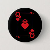 King Queen Hearts Matching Couple Queen of Hearts Button (Vorderseite)