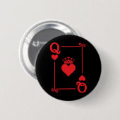 King Queen Hearts Matching Couple Queen of Hearts Button (Vorne & Hinten)