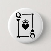 King Queen Hearts Matching Couple Queen of Hearts Button (Vorderseite)