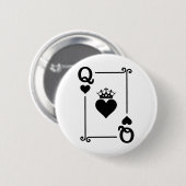 King Queen Hearts Matching Couple Queen of Hearts Button (Vorne & Hinten)