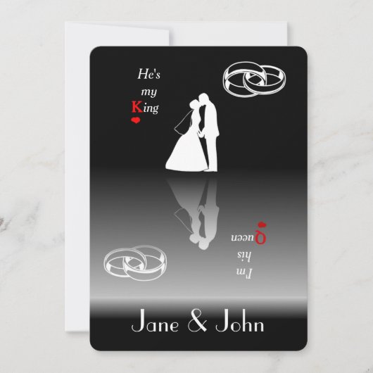 King & Queen | Ihre Einladungskarten für Hochzeite (Vorderseite)