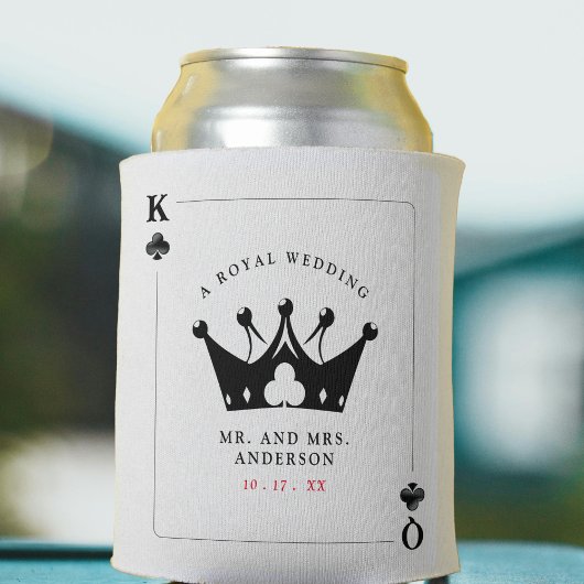 King & Queen of Clubs Casino Poker Card Hochzeit Dosenkühler