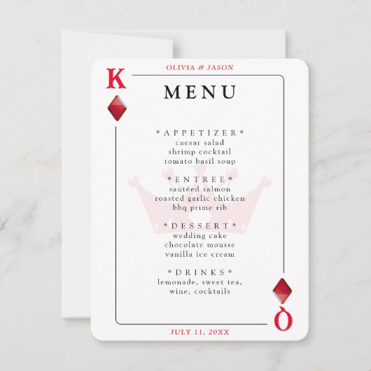 King & Queen of Diamonds Spielkarte - Hochzeitsmen (Vorderseite)