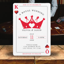King & Queen of Hearts Casino Poker Card Hochzeit