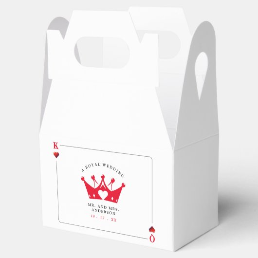 King & Queen of Hearts Casino Poker Card Hochzeit Geschenkschachtel (Geöffnet)