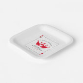 King & Queen of Hearts Casino Poker Card Hochzeit Pappteller (Gewinkelt)