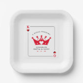 King & Queen of Hearts Casino Poker Card Hochzeit Pappteller (Vorderseite)
