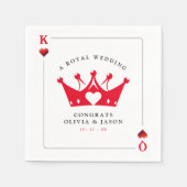 King & Queen of Hearts Casino Poker Card Hochzeit Serviette (Vorderseite)