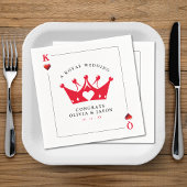 King & Queen of Hearts Casino Poker Card Hochzeit Serviette